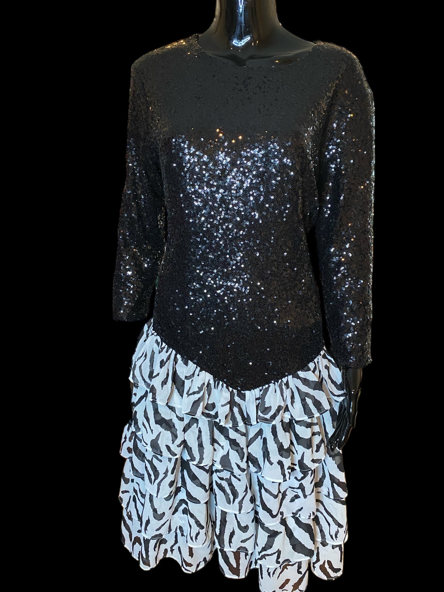 Ruffled Sequin Dress