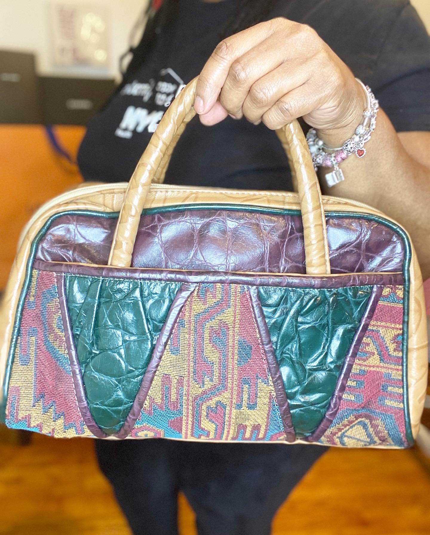 Vintage mixed material doctor bag.