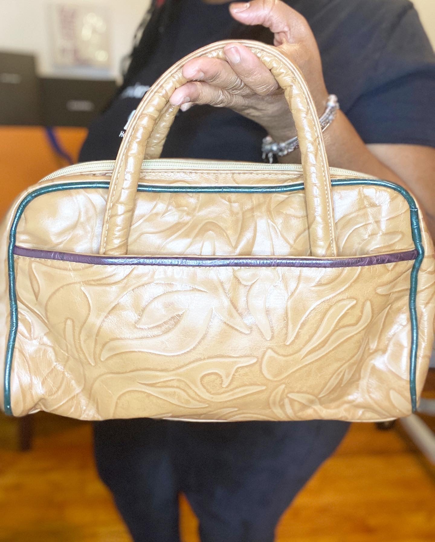 Vintage mixed material doctor bag.