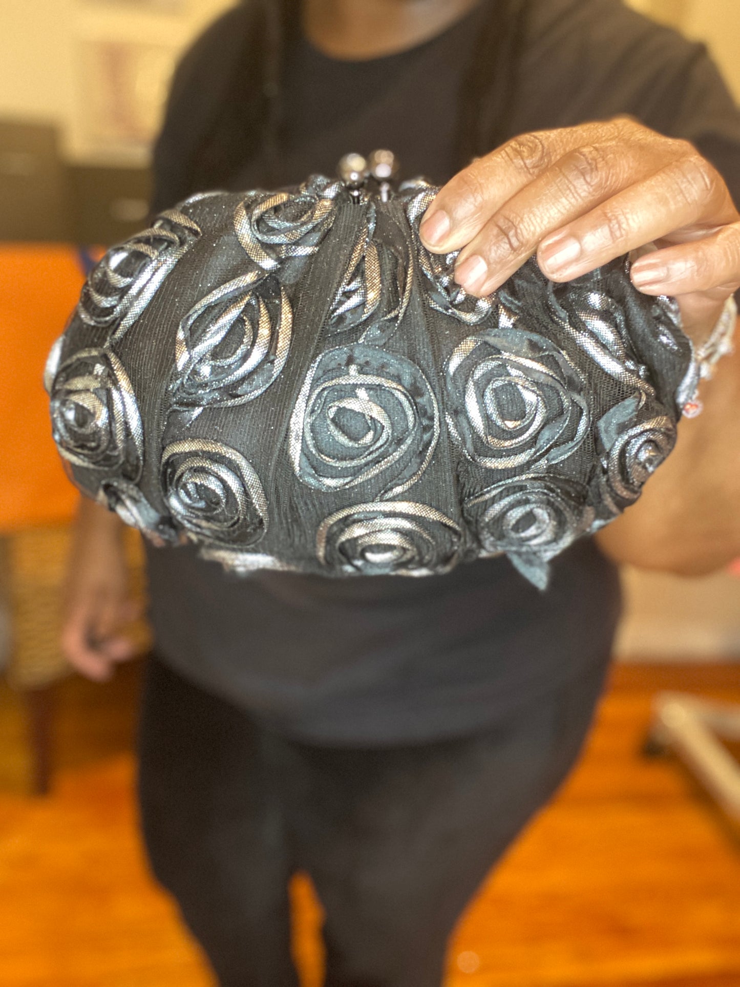 Betsy Johnson Rosette Clutch