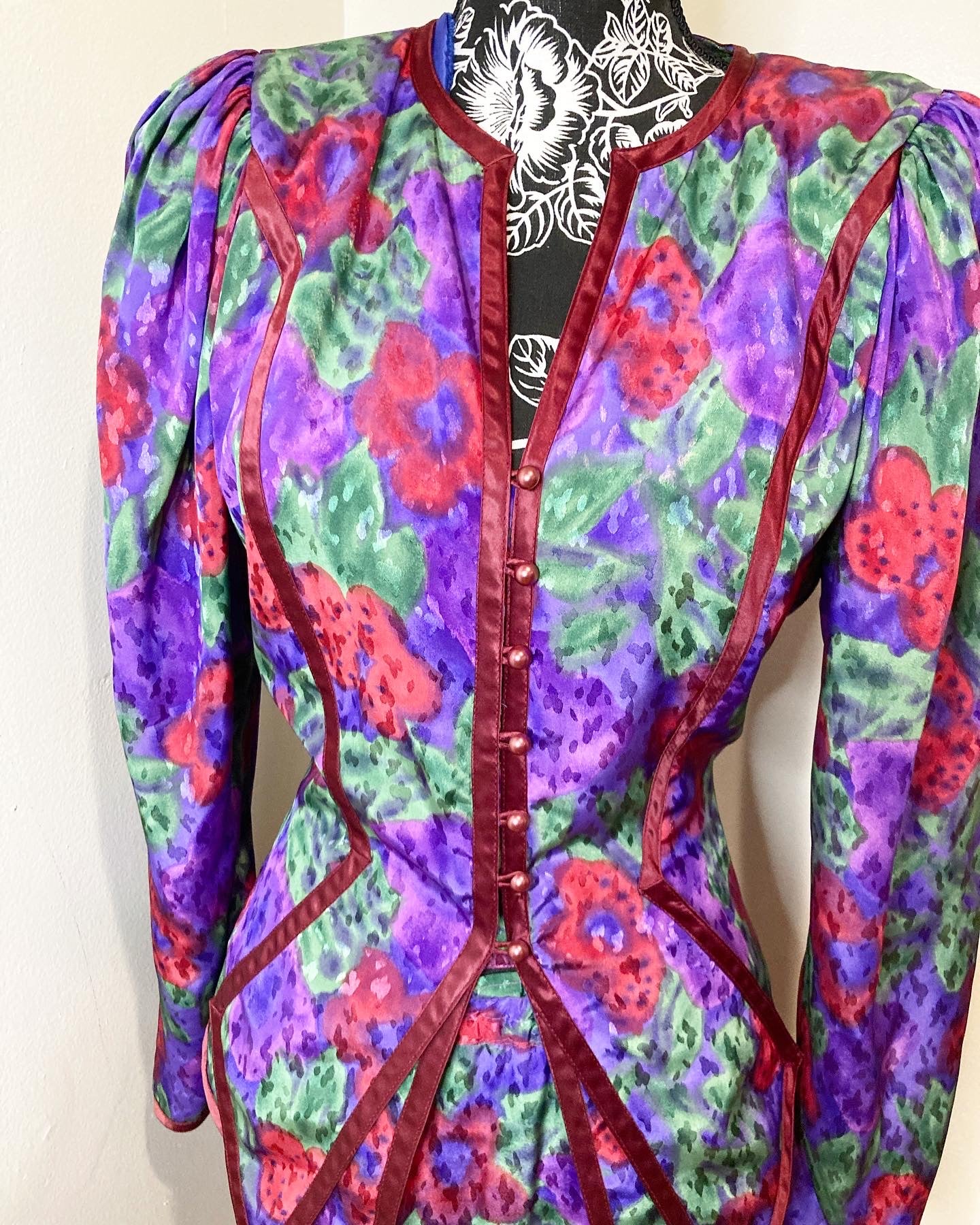 Purple Floral Skirt Set