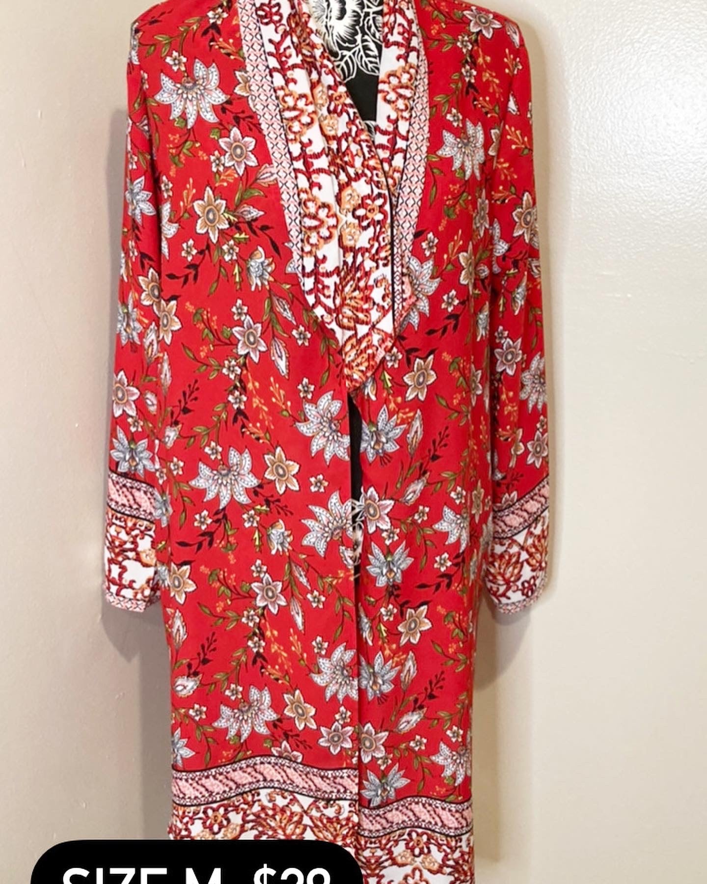 Red Floral Duster