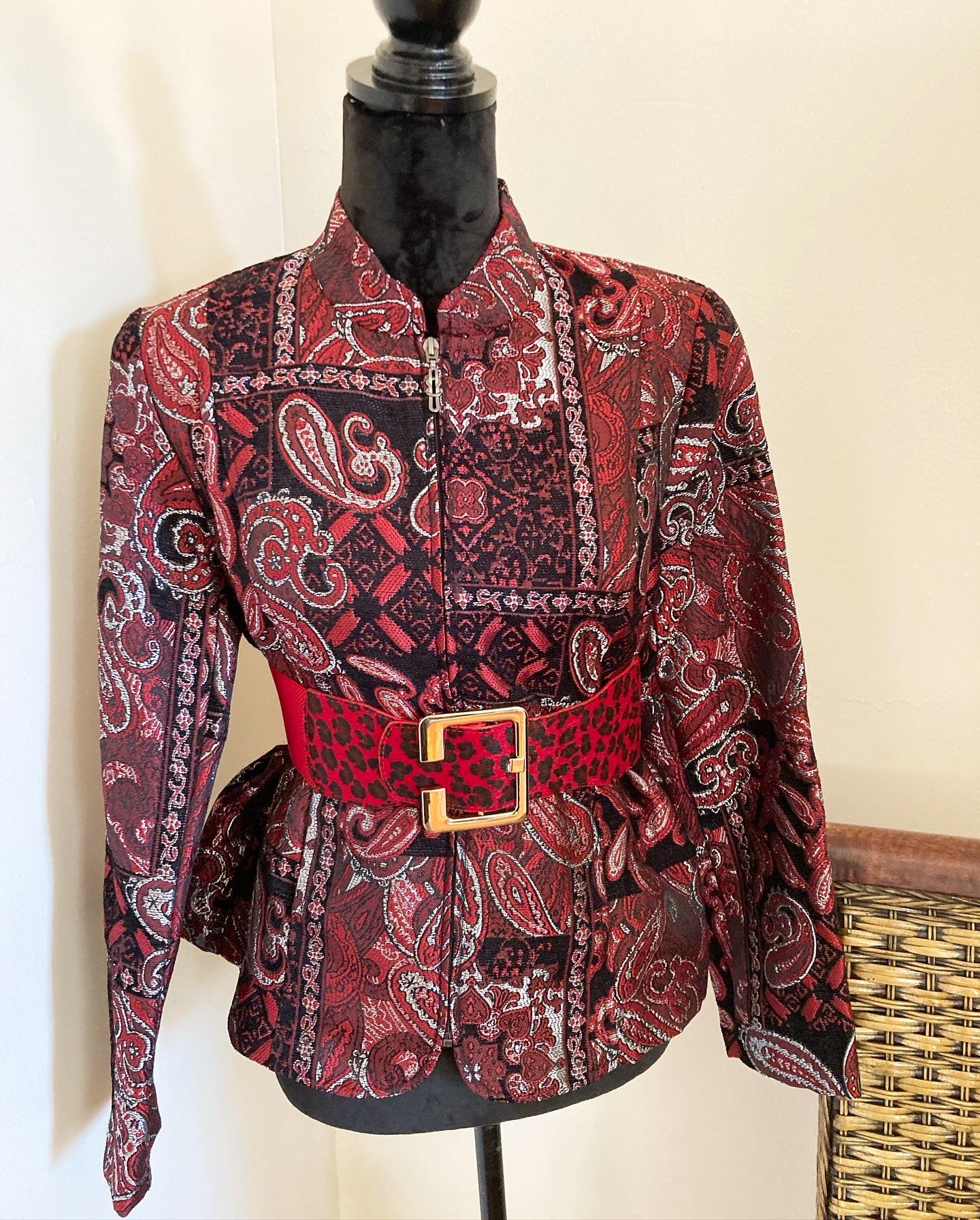 Red and Silver Lame Blazer