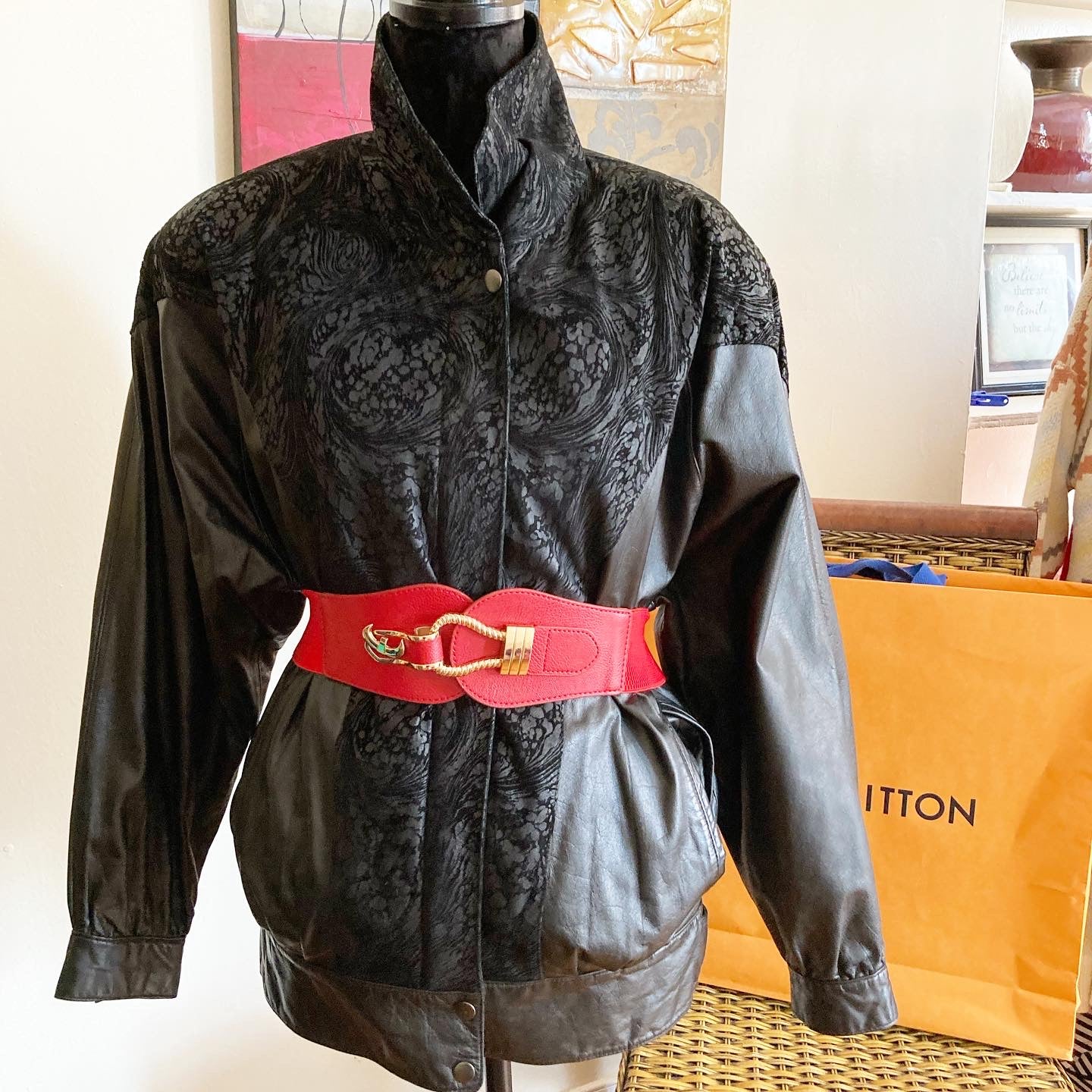 Vintage Midnight Leather Coat, Medium