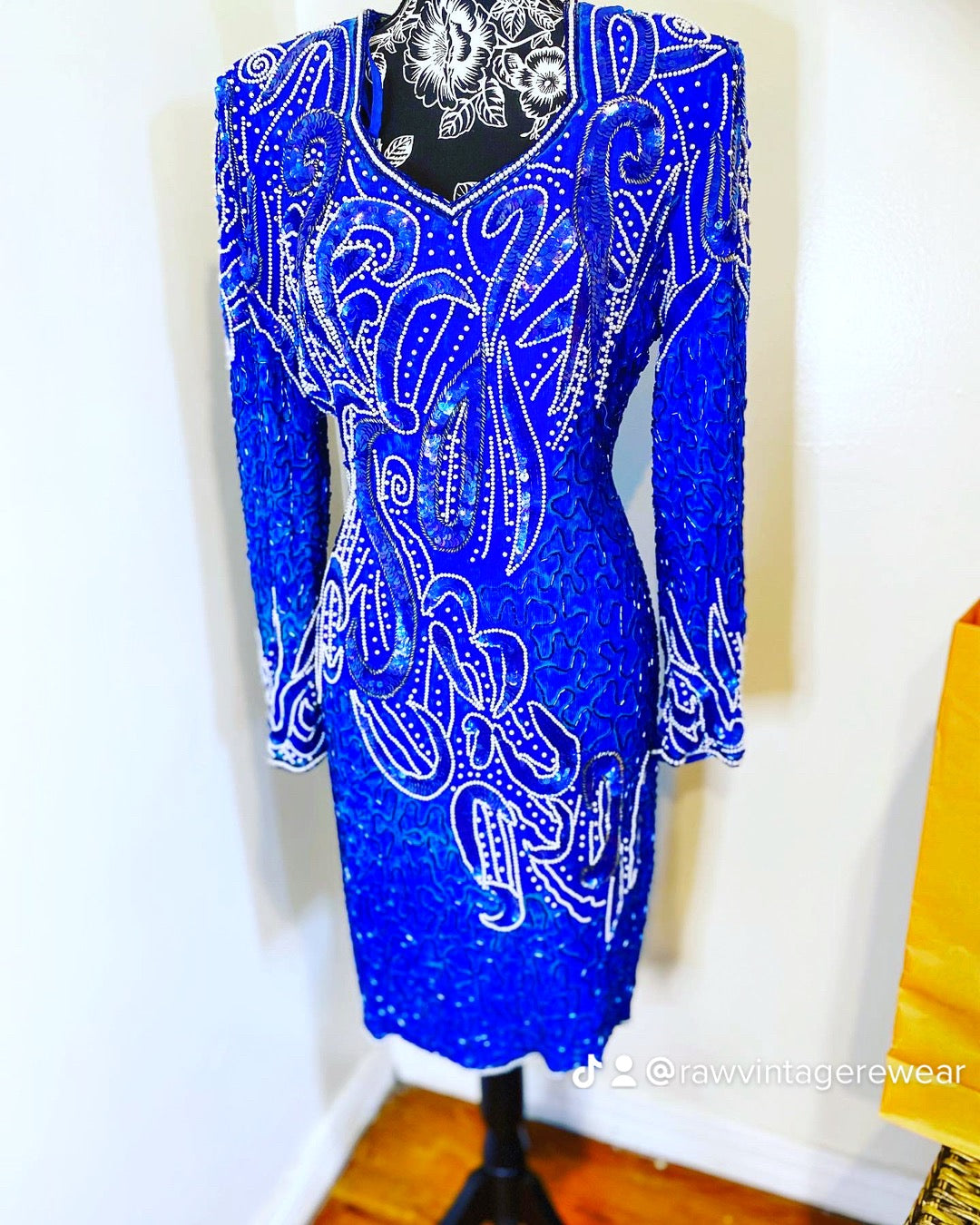 Royal Blue Beaded & Sequin Dress, size, Size 10