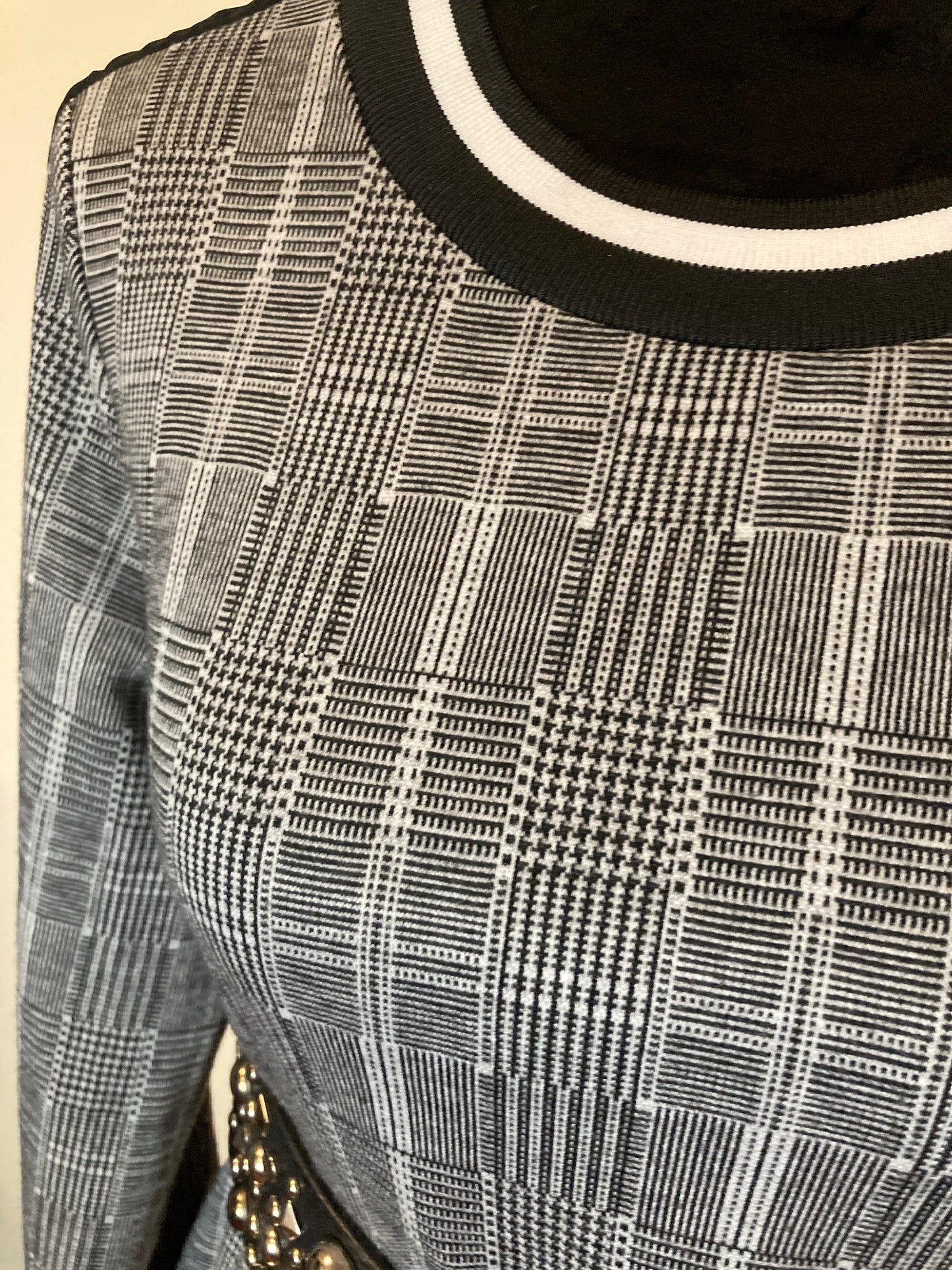 Hoodstooth Jersey Dress, Medium