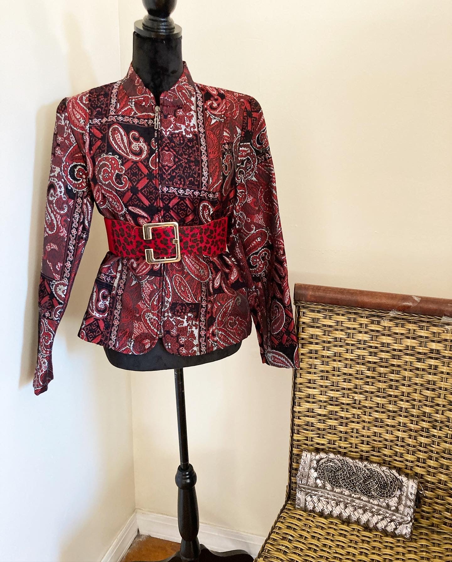 Red and Silver Lame Blazer