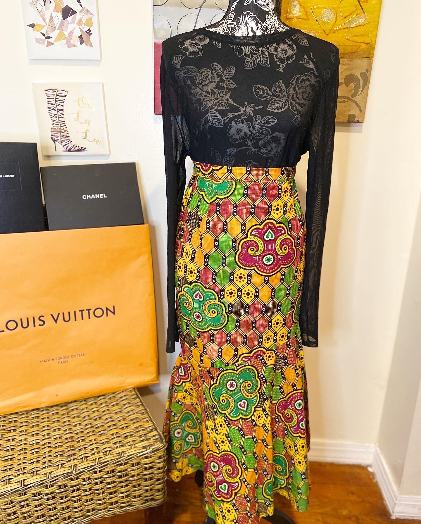 African Print Mermaid Skirt.