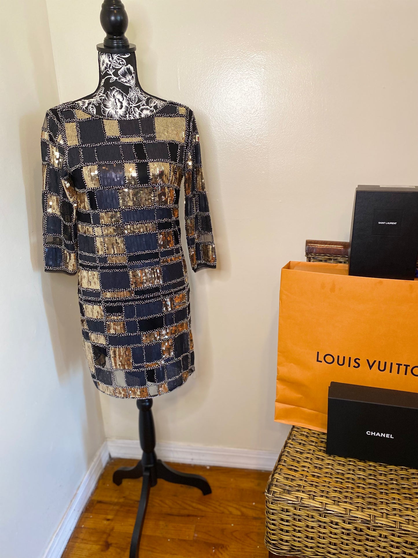 Checkered Sequin Dress