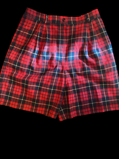 Plaid Wool Shorts.