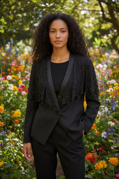 Black Lace and Sequin Blazer.