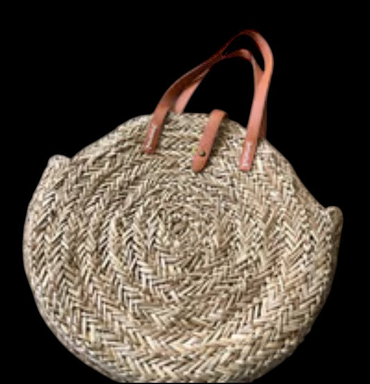 Large Circular Straw Bag