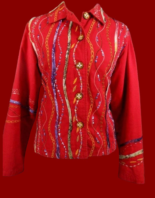 Red Cotton Blazer
