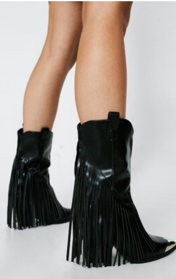 Nasty Gal Fringed Boots