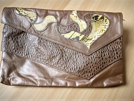 Cognac Leather Clutch