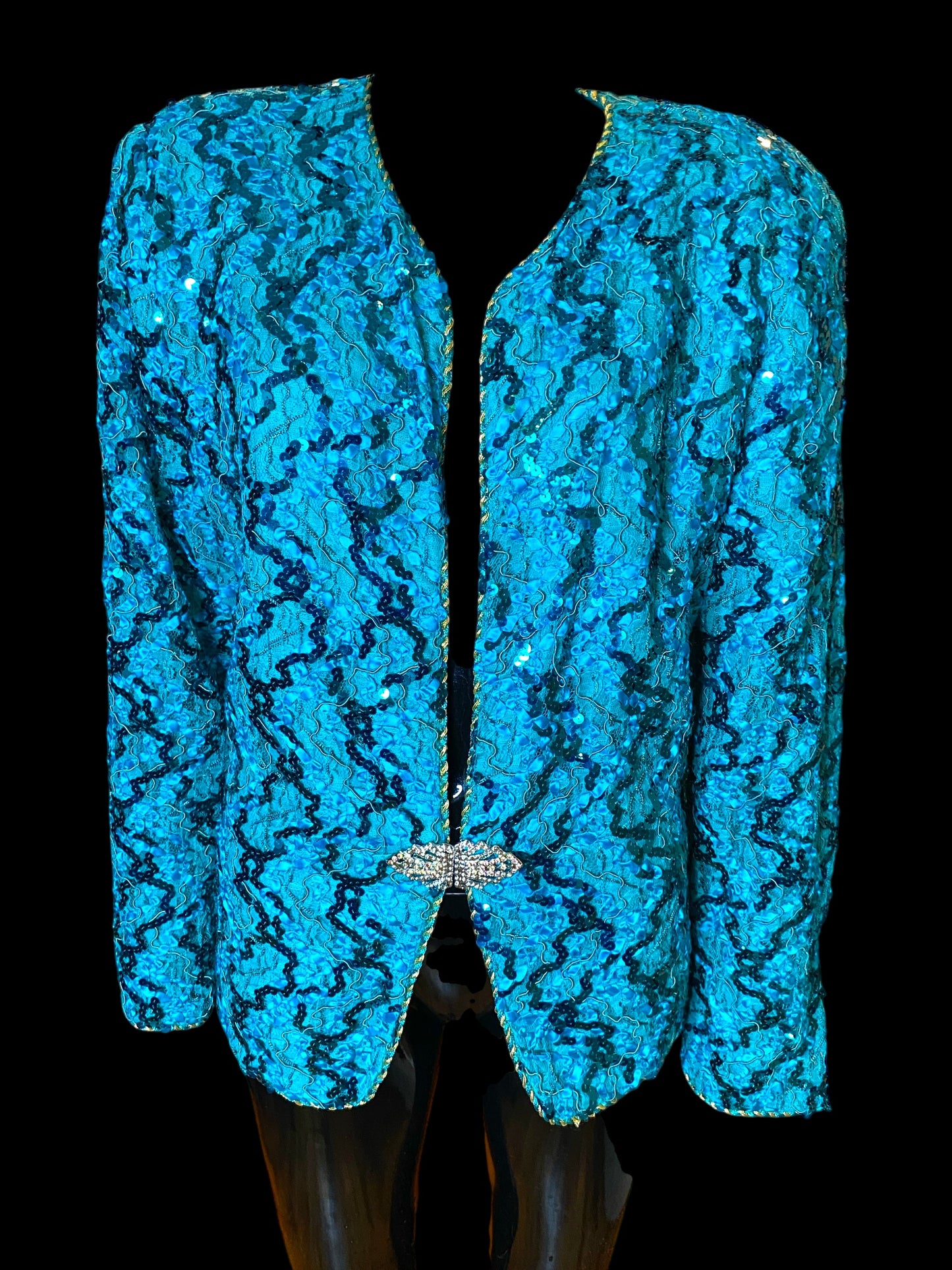 Aqua Sequin Blazer