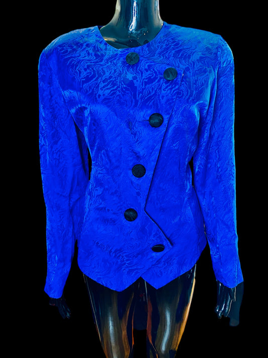 Blue Silk Blouse.