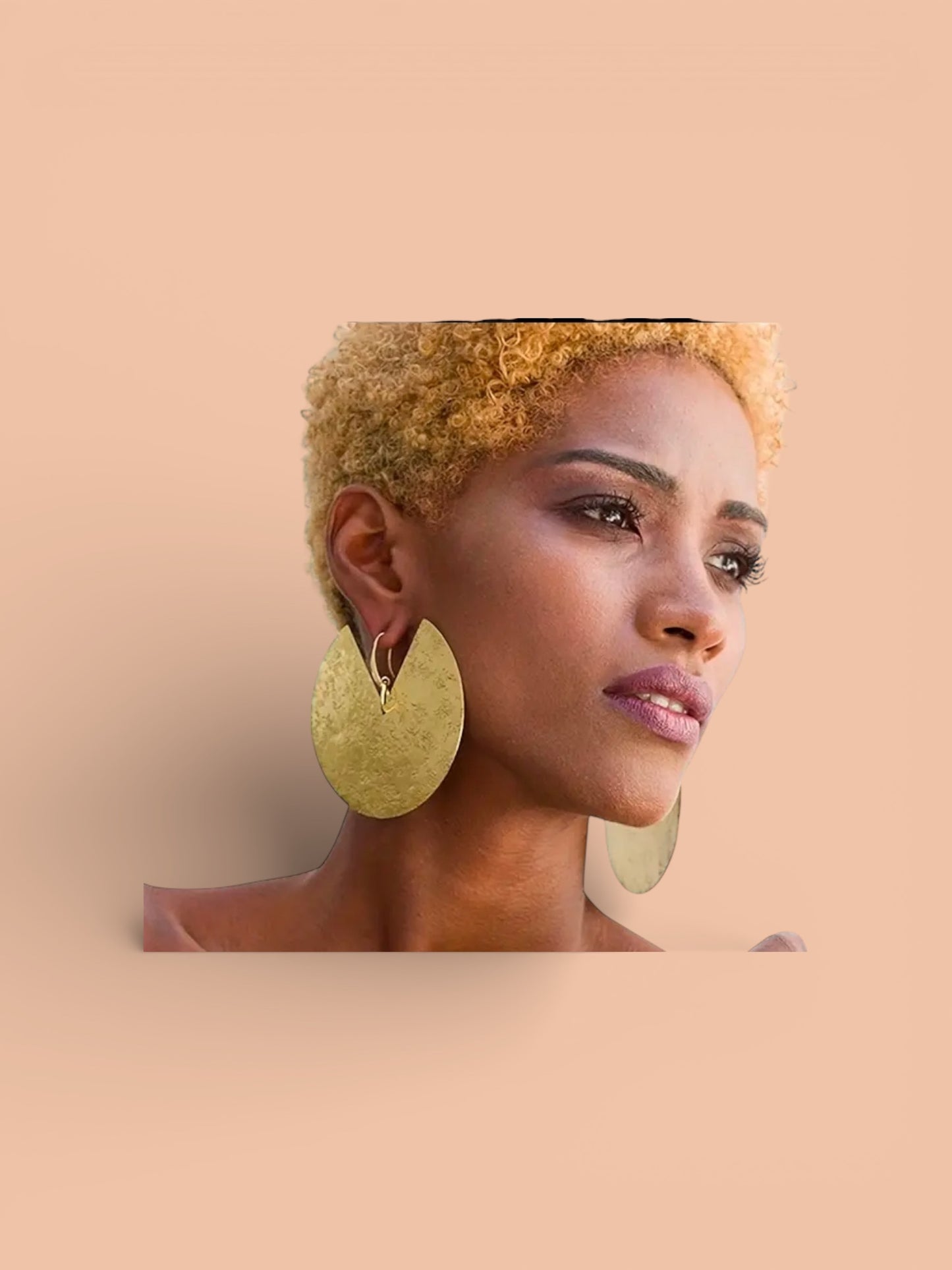 Large Cutout Gold Earrings.