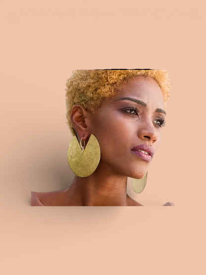 Large Cutout Gold Earrings.