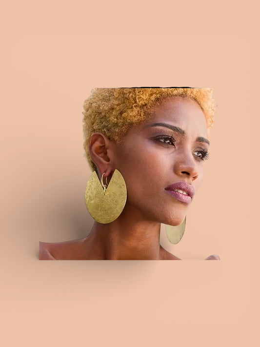 Large Cutout Gold Earrings.
