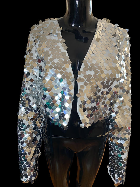 NWT Akira Sequin Cropped Jacket