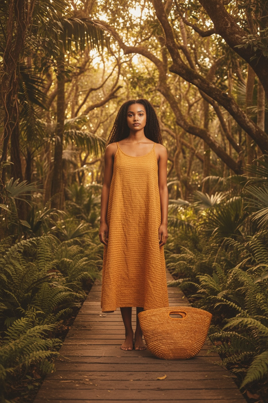 Orange Straw Bag
