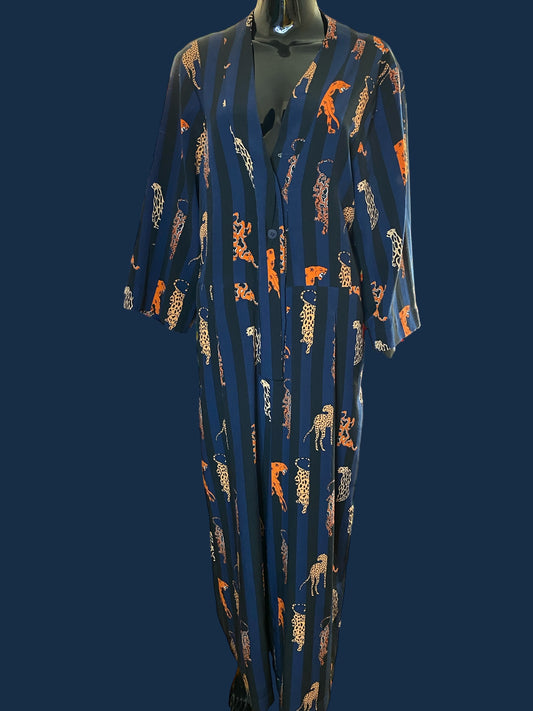 Blue Safari Jumpsuit.