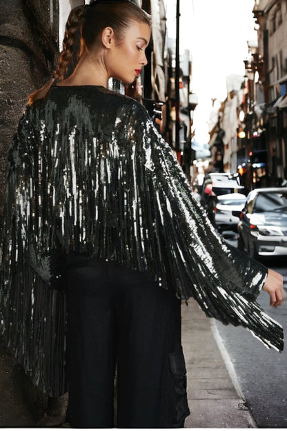 ***NWT*** Anthropologie Sequin Cropped Jacket.