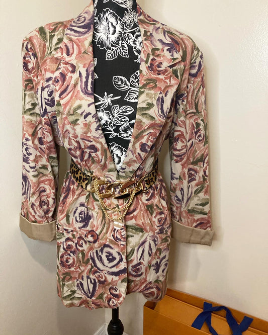 Nude Floral Blazer