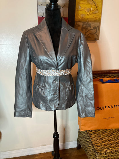 Gray Leather Jacket, medium