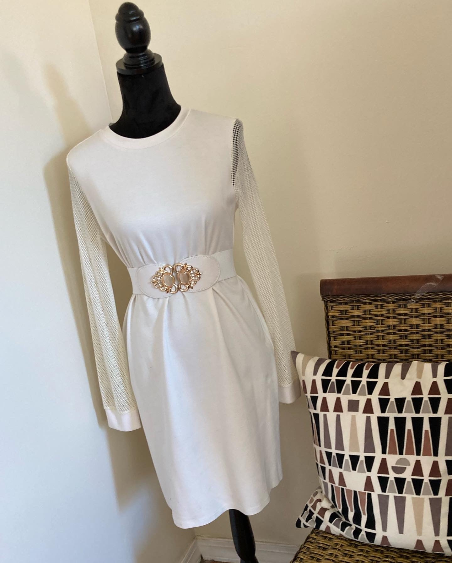 Off White Knit Dress, size medium