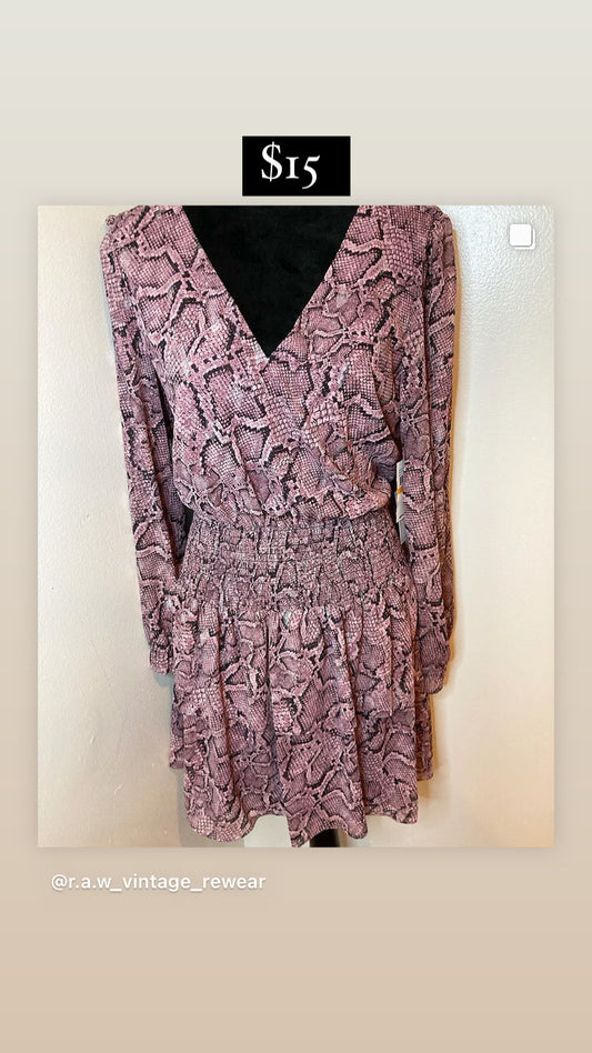 Mauve Snakeskin Dress